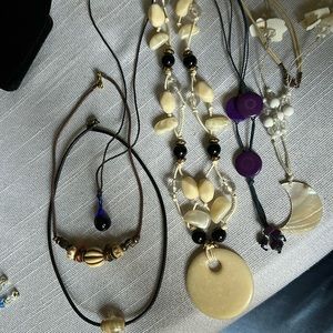 Lot of Bo ho necklaces beads,glass,shells